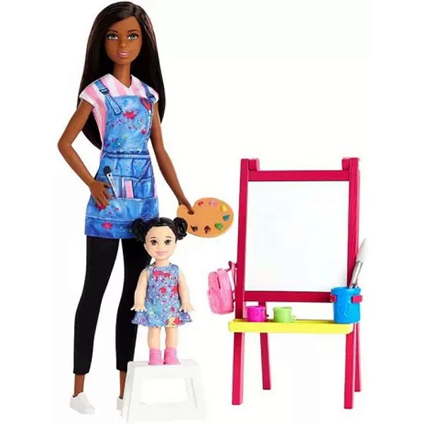 Boneca Barbie Professora De Artes Negra - Mattel