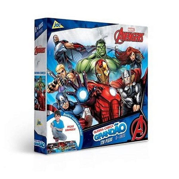 Quebra Cabeça Grandão com 120 peças Avengers Toyster
