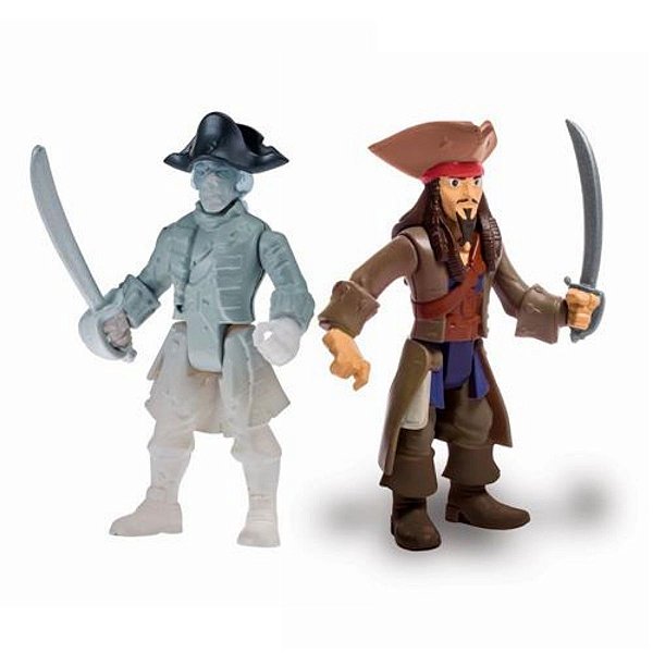 Figura Articulada Piratas Do Caribe - Jack Sparrow E Ghost Crewman - Sunny