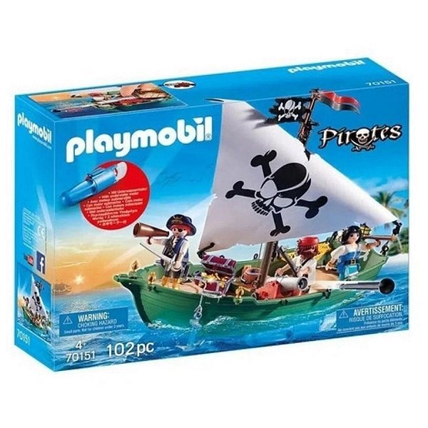 Playmobil Pirata 70151 - Navio Pirata Com Motor Subaquático