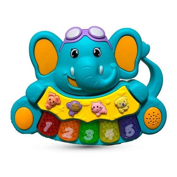 Teclado Elefante Musical Zoop Toys - Azul