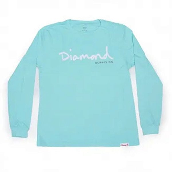 Camiseta Manga Longa Diamond Script Tee Diamond Blue