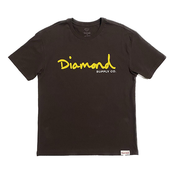 Camiseta Diamond OG Script Tee Marrom - Brown