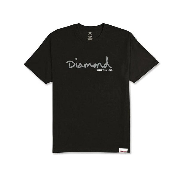 Camiseta Diamond OG Script Tee - Preto