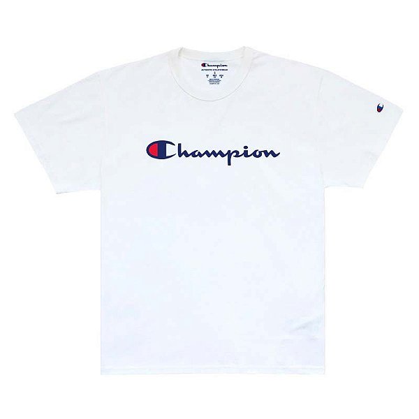 Camiseta Champion Script Logo Ink - Off White