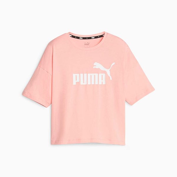 Cropped Puma Essentials Logo - Rosa