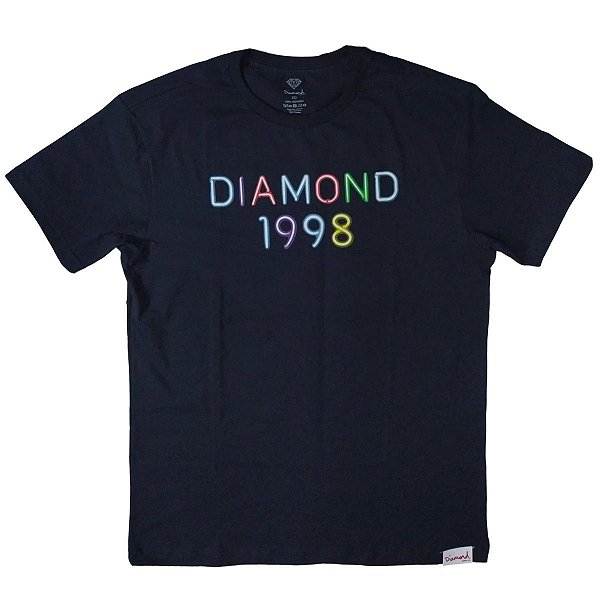Camiseta Diamond Radiant Neon Tee Navy / Azul Marinho