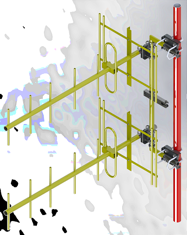 ANTENA YAGI DUPLA 360 - 400 MHz 11,5 dBi 07 ELEMENTOS 2Y38011-07SG