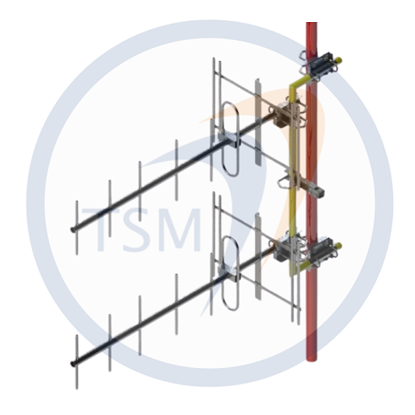 ANTENA YAGI DUPLA 360 - 400 MHz 11,5 dBi 07 ELEMENTOS 2Y38011-07SG