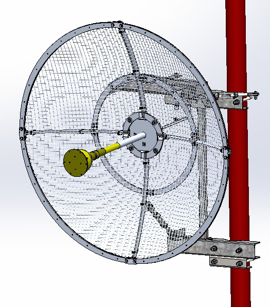 ANTENA  PARABOLICA VAZADA DUPLA POLARIZACAO 2000 - 2300 MHz 25,2 dBi 1,2M  PV215025X