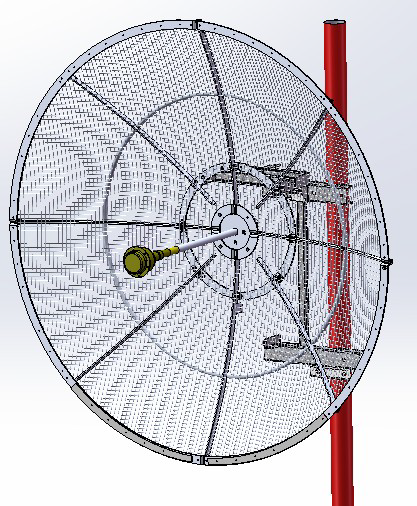 ANTENA PARABOLICA VAZADA  DUPLA POLARIZAÇÃO  1425 - 1535MHz  28dBi 2,0M PV150028X