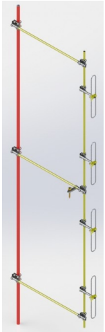 ANTENA ARRANJO COLINEAR DE DIPOLOS 164 - 470 MHz 6 dBi AD168-06C