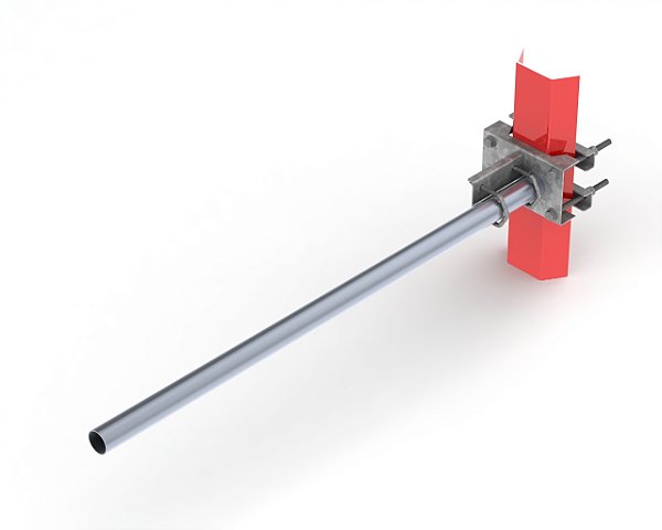 SUPORTE PARA ANTENAS TORRE OMEGA 4" X PERFIL TUBULAR REDONDO 2" GALVANIZADO STW-2IN-4IN-GF