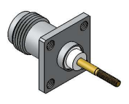 CONECTOR TNC FÊMEA RT PAINEL BASE QUAD 17,5 MM PINO MACHO ROSCADO TF-52 AC036