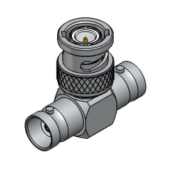 ADAPTADOR BNC 50 OHMS (T) DUAS FEMEAS UM MACHO LA-6 -AC138