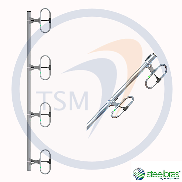 ANTENA BASE UHF COLINEAR 380 - 400 MHZ - RAP21399