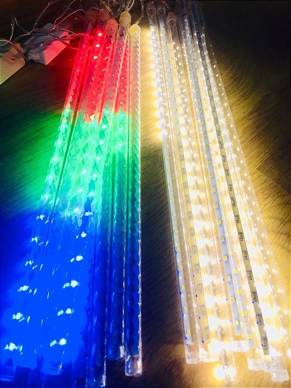Tubo Snow Fall LED  cascata 50 cm IP67 3 a 4 Metros 8 Tubos AC85-265V