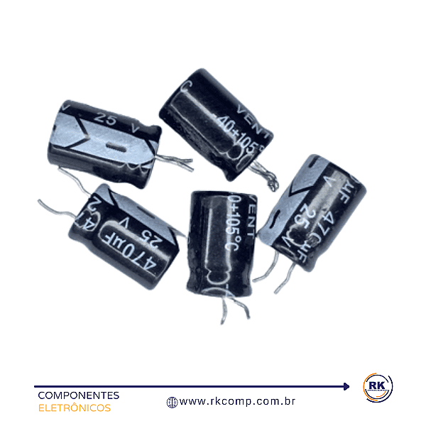 Capacitor Eletrolitico 470uf 25v - 10 peças
