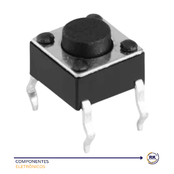 Chave Tactil 6x6x4,3mm 4t 180º - 100 Peças