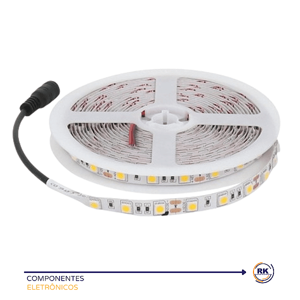 Fita de Led 5050 Sem Silicone 12v IP20 Rolo Com 5 metros