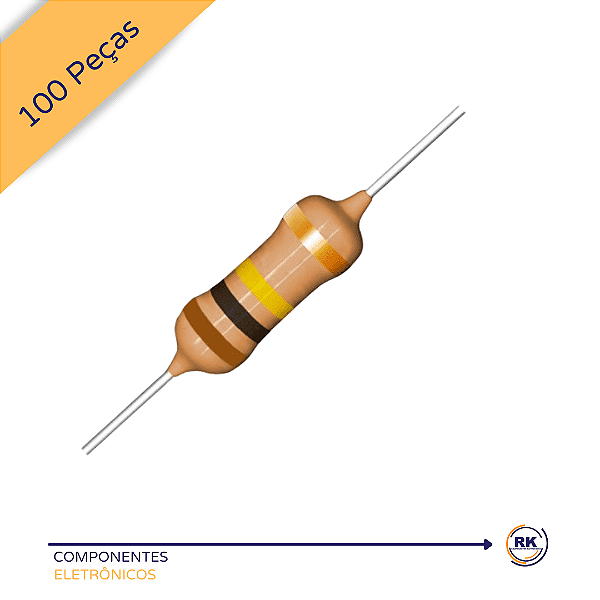 Resistor Filme Carbono 100k Cr25 1/4w 5% 100 peças