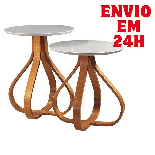 Mesa de Canto Cebola Acabamento Laqueado com Vidro! Luxo - Preto