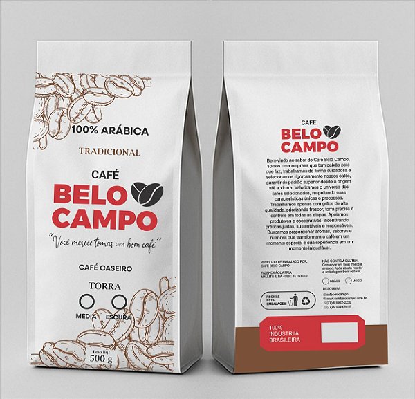 Café Tradicional Belo Campo - Moído e Torrado - Torra Média 500g