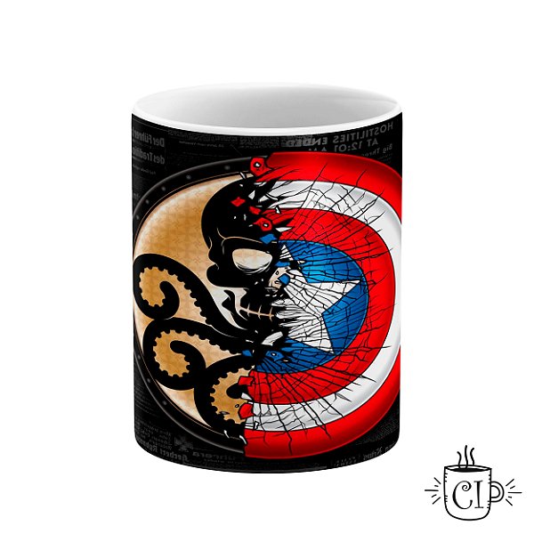 Caneca Personalizada Marvel - Capitão América vs Hidra