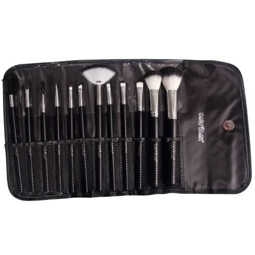 Kit com 12 pincéis para maquiagem Macrilan KP1-5E