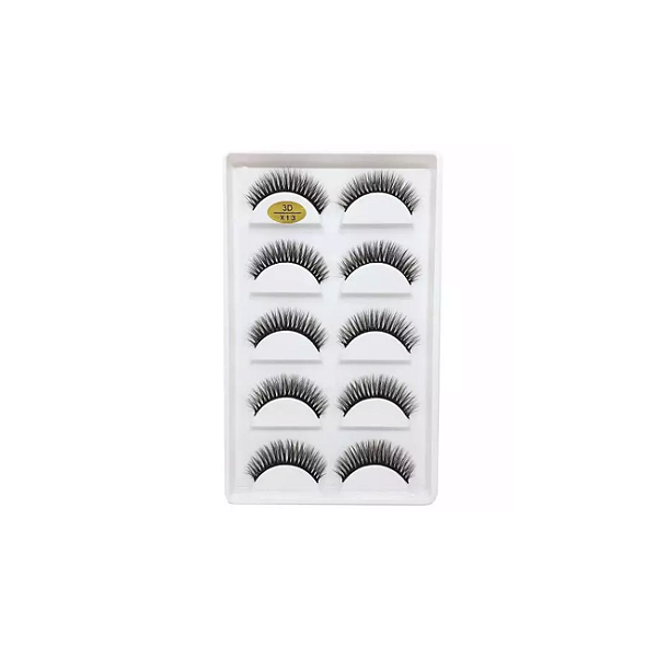 Cartela de Cílios 5 pares 3D X13