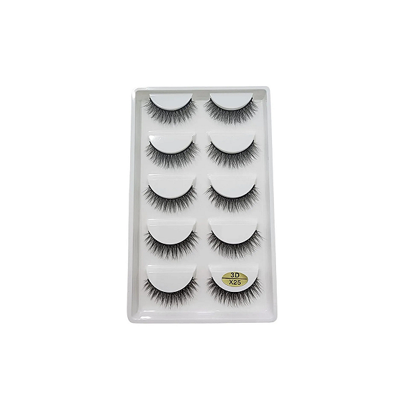 Cartela de Cílios 5 pares 3D X25