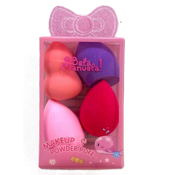 Kit Com 4 Mini Esponja Powder Puff Bela Manuela