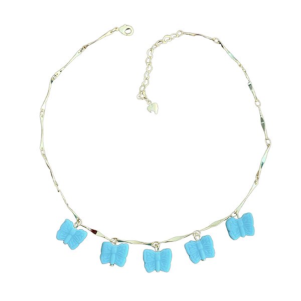 colar farfalla blu bambina