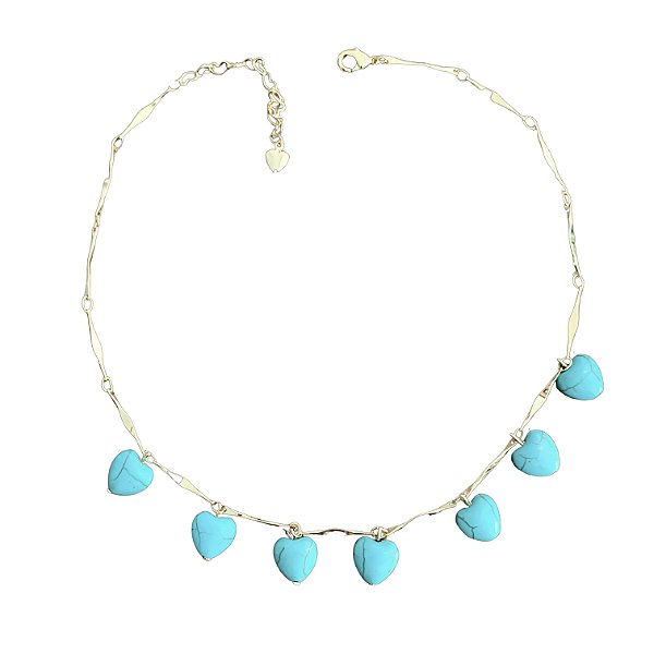 colar turquoise hearts bambina