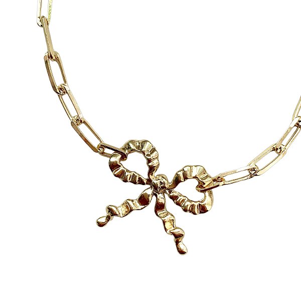 colar gold bow