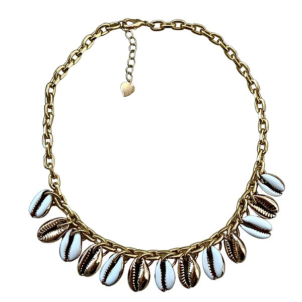 colar gold buzios white