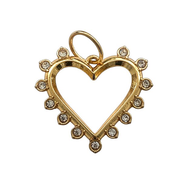 pingente heart cristais