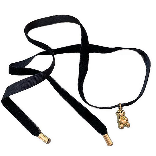 cordão  velvet bear gold