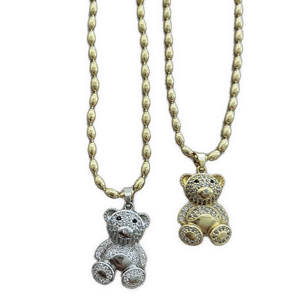 colar urso fofo