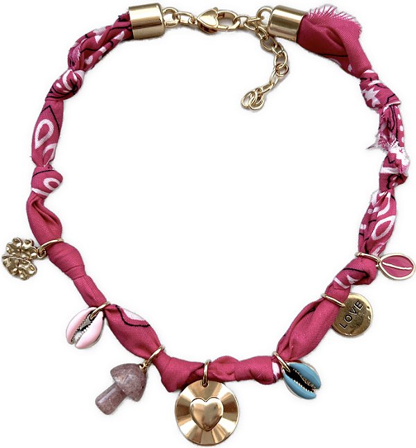 colar love bandana pink
