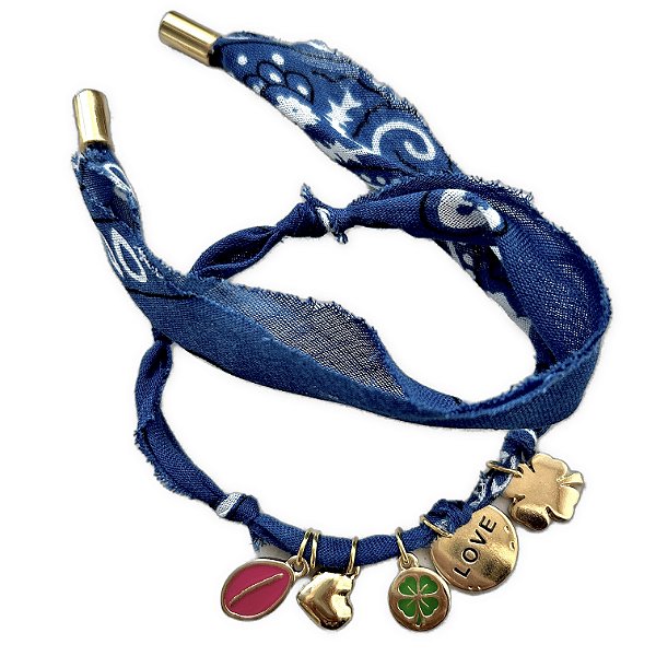 pulseira love bandana azul