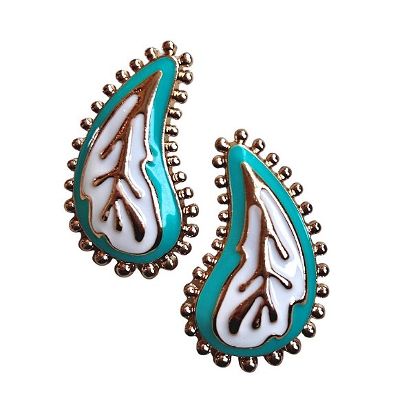 brinco love paisley turquoise