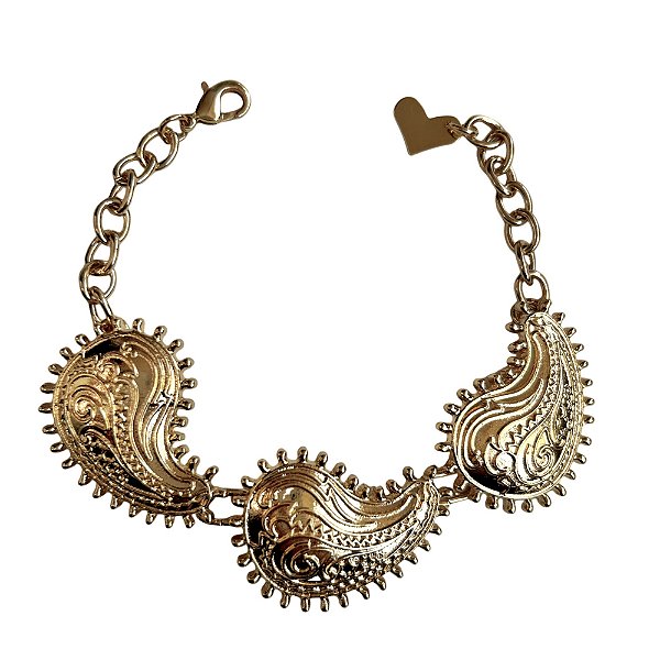 pulseira gold paisley