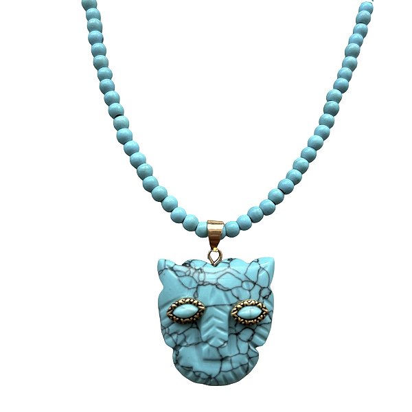 colar oncinha turquoise