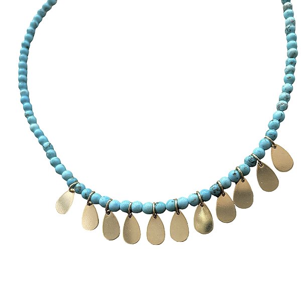 colar drops turquoise