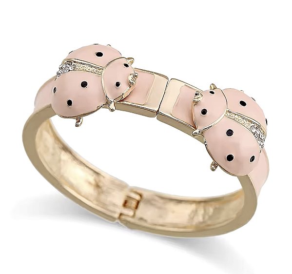 bracelete joaninha rosa