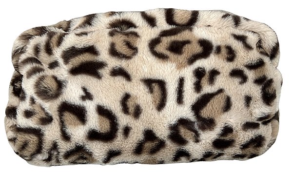necessaire beige leopard fur