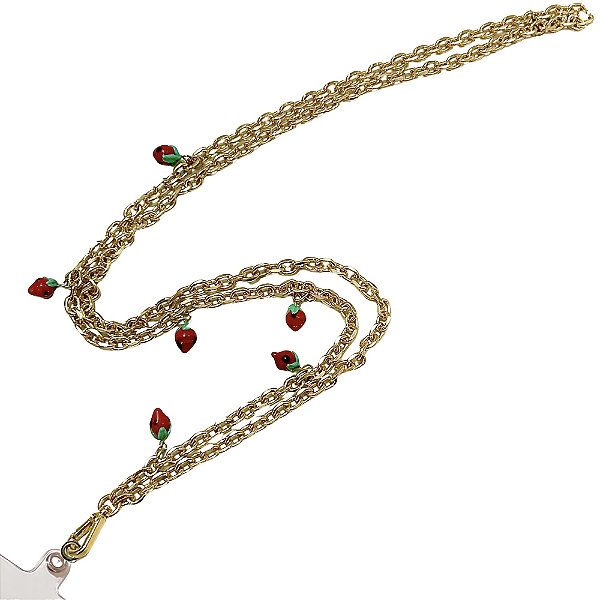 alça de celular morango