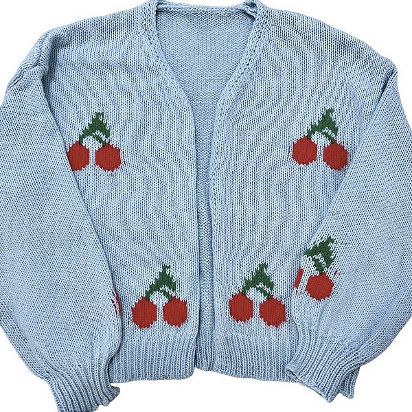maxi cardigan cherry azul bebê