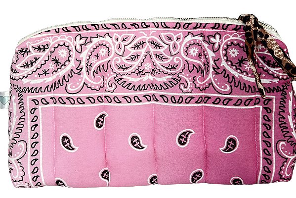 Necessaire bandana tie dye pink /leopard